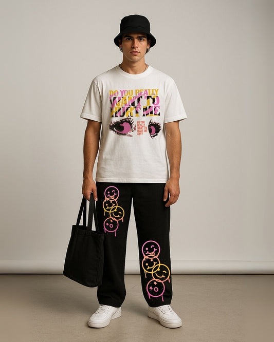 MEN'S FACES CORDS (WHITE & BLACK)