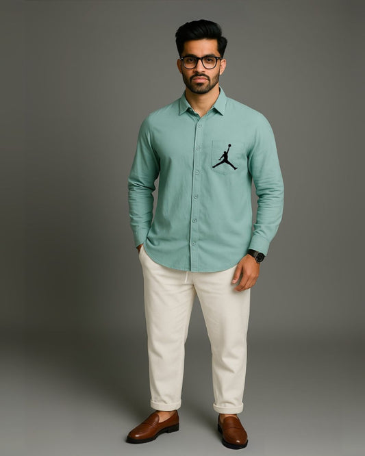 MEN'S FLIGHT FULL SLEEVE  GREEN SHIRT(*)