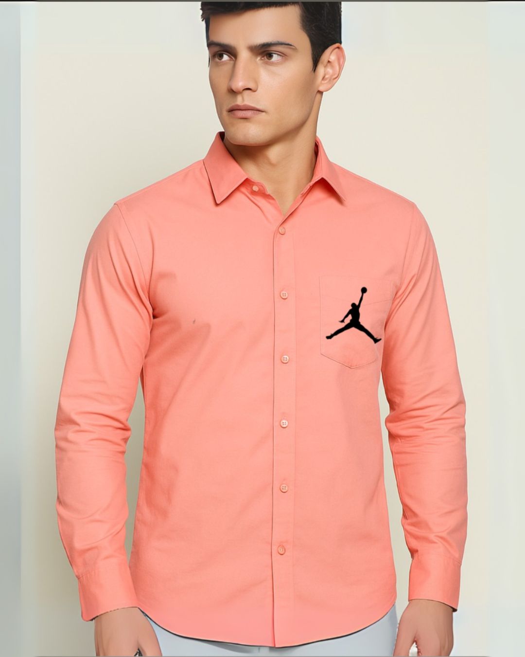 MEN'S FLIGHT FULL SLEEVE PEACH SHIRT (*)