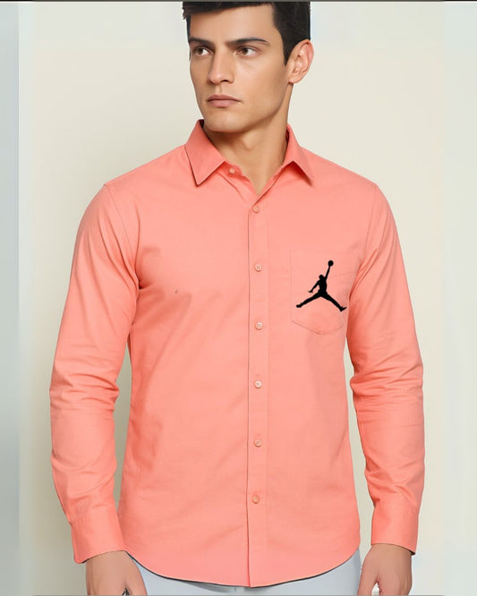 MEN'S FLIGHT FULL SLEEVE PEACH SHIRT (*)