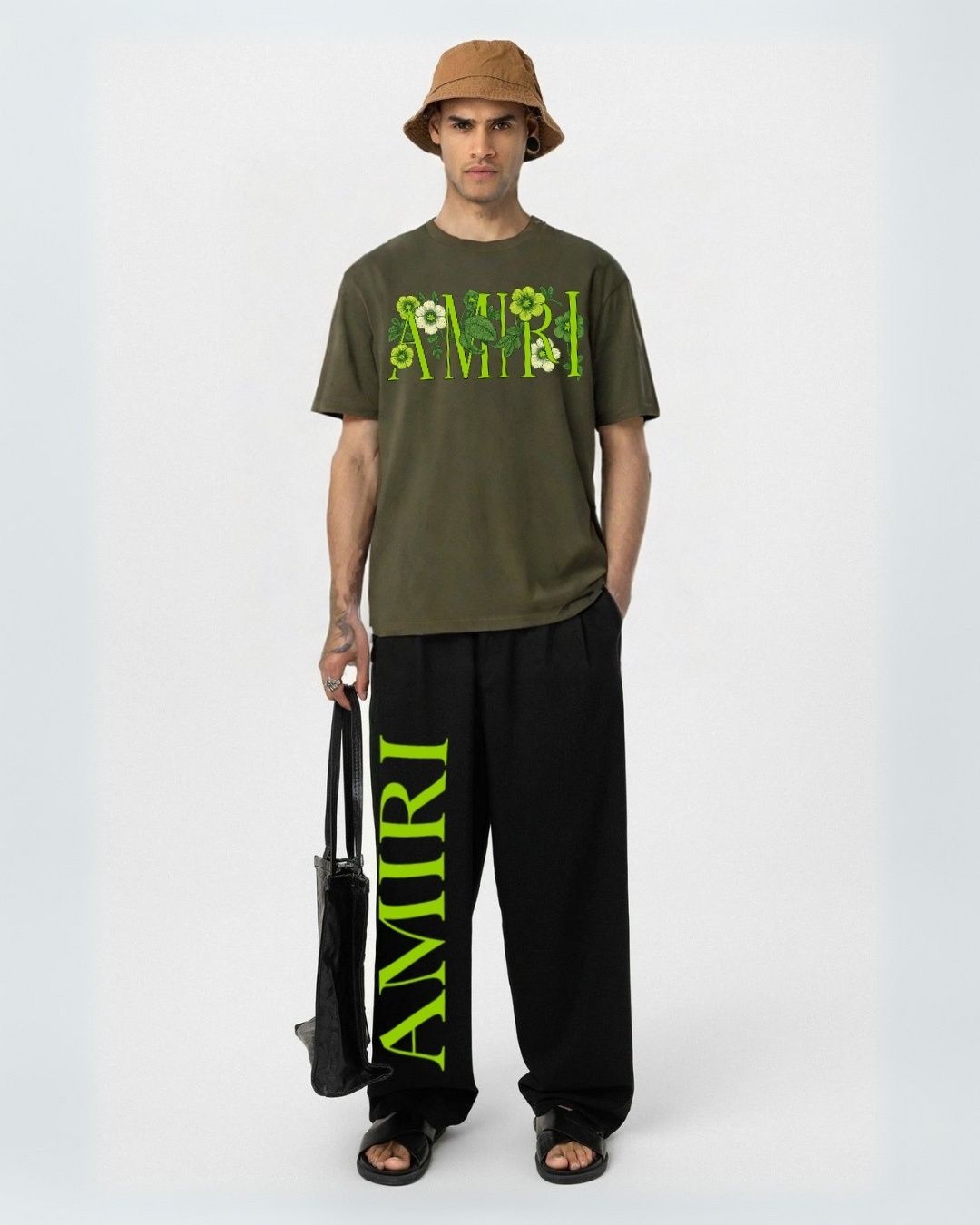 MEN'S FLORA AMIRI CORDS (OLIVE AND BLACK)