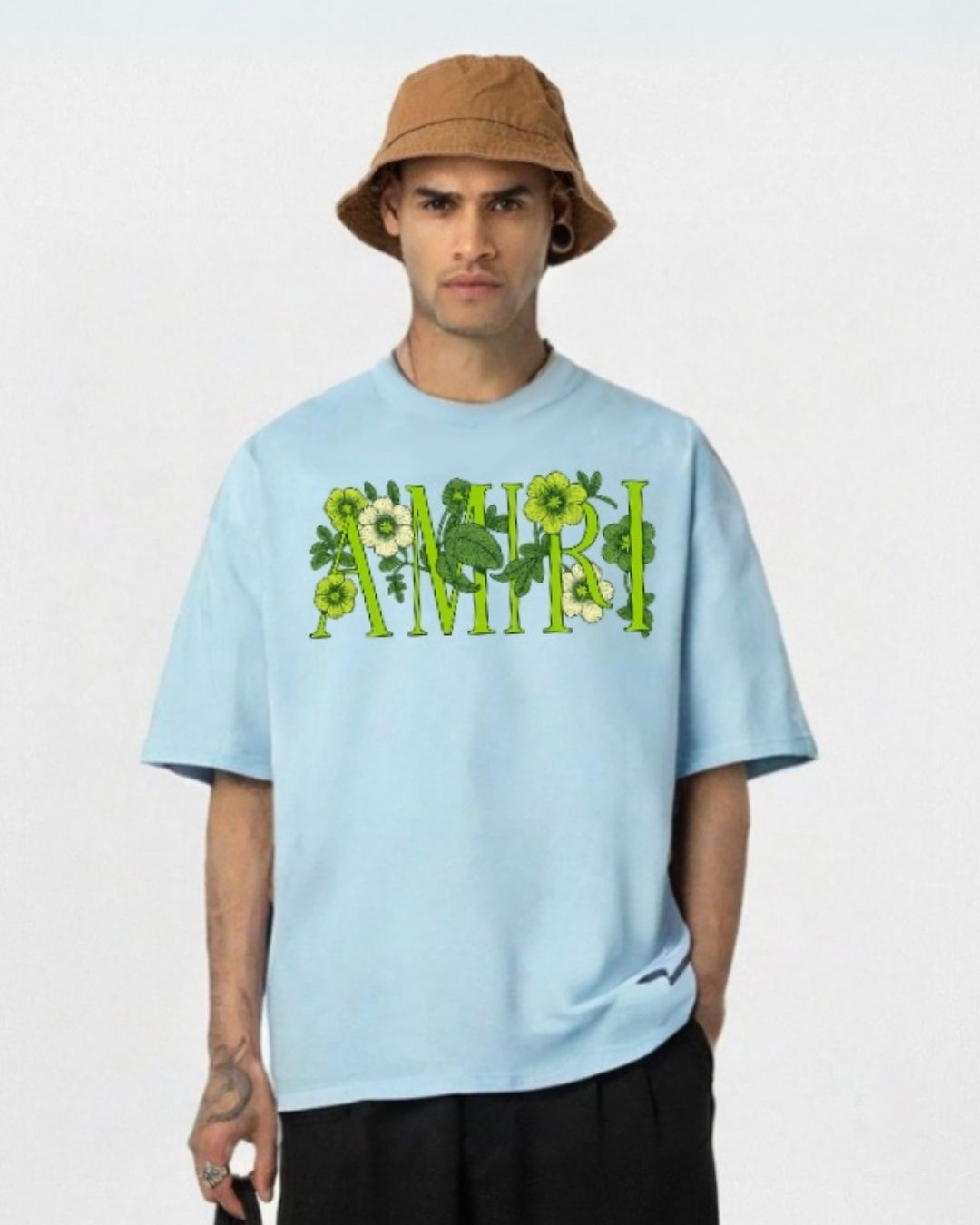 MEN'S FLORA AMIRI OVERSIZED TSHIRT (BLUE)
