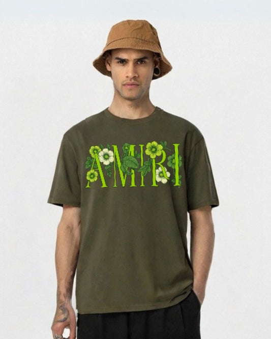 MEN'S FLORA AMIRI OVERSIZED TSHIRT (OLIVE)