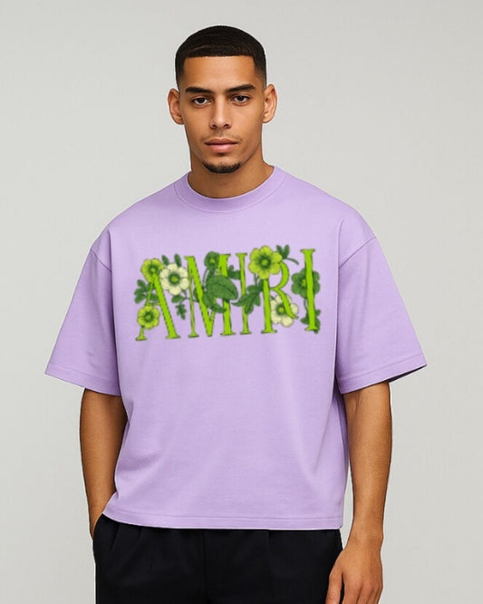 MEN'S FLORA AMIRI OVERSIZED TSHIRT (PURPLE)