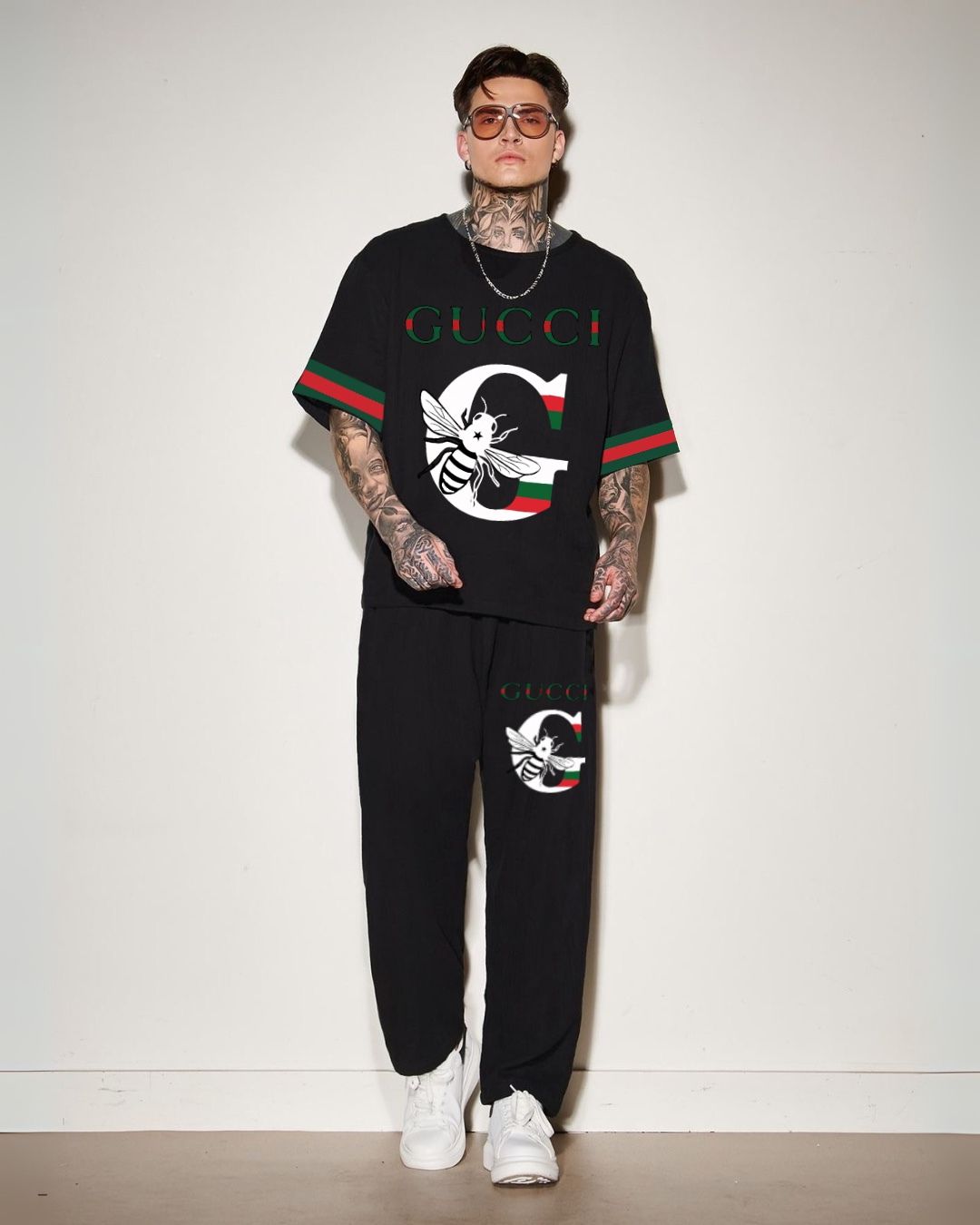 MEN'S GG BEE CORDSET BLACK AND BLACK