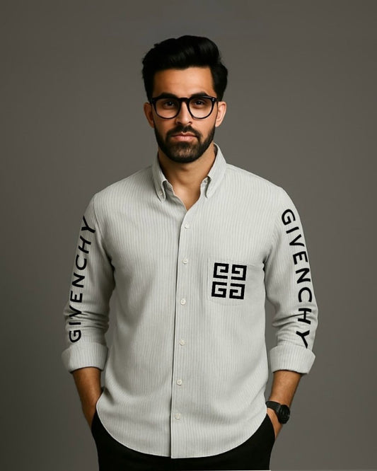 MEN'S GIVENCHY STYLE FULL SLEEVE STRIPE SHIRT