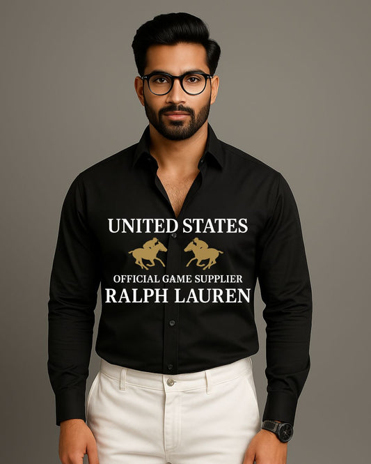 MEN'S GRAND STATES  FULL SLEEVE BLACK SHIRT