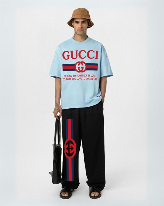 MEN'S  GUCCI FLAG CORDS (BLUE AND BLACK)