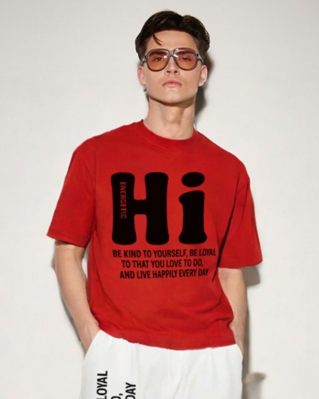 MEN'S HI ENERGETIC OVERSIZED TSHIRT (RED)