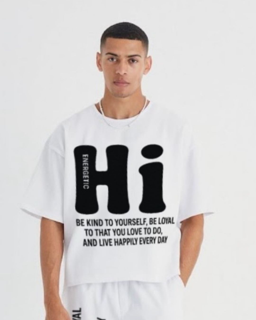 MEN'S HI ENERGETIC OVERSIZED TSHIRT (WHITE)