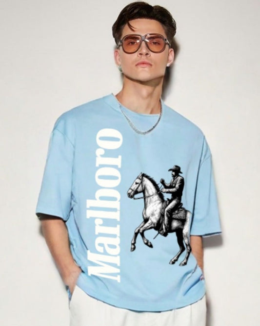 MEN'S HORSE MB OVERSIZED TSHIRT (BLUE)