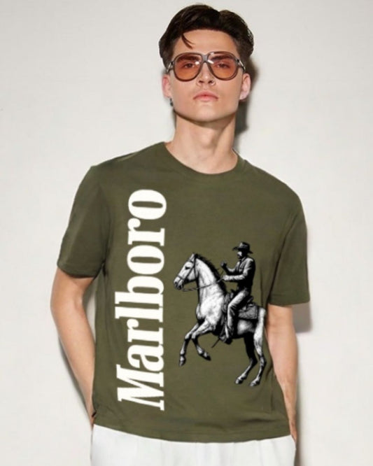 MEN'S HORSE MB OVERSIZED TSHIRT (OLIVE )