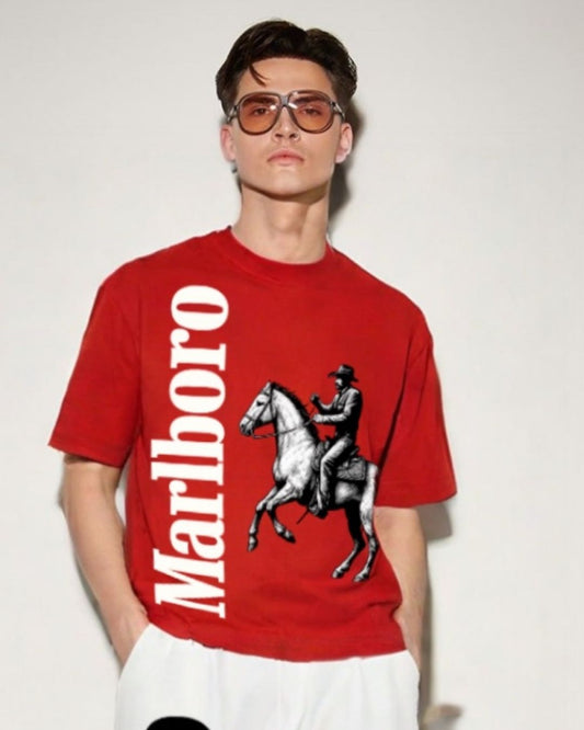 MEN'S HORSE MB OVERSIZED TSHIRT (RED)