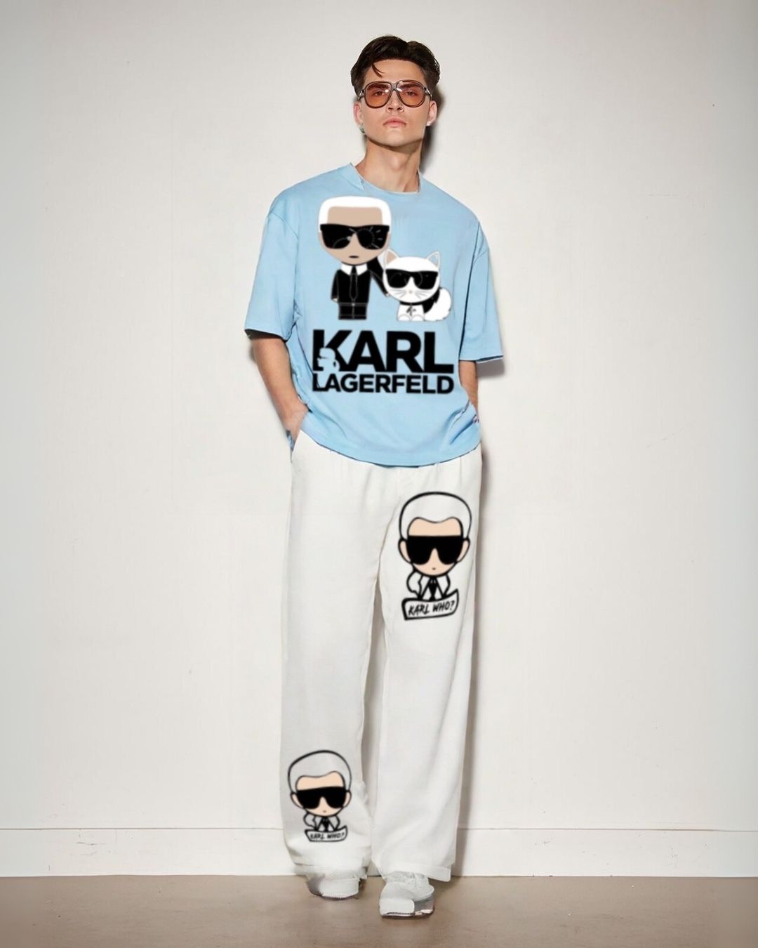 MEN'S KARL WHO  CORDS (BLUE AND WHITE)