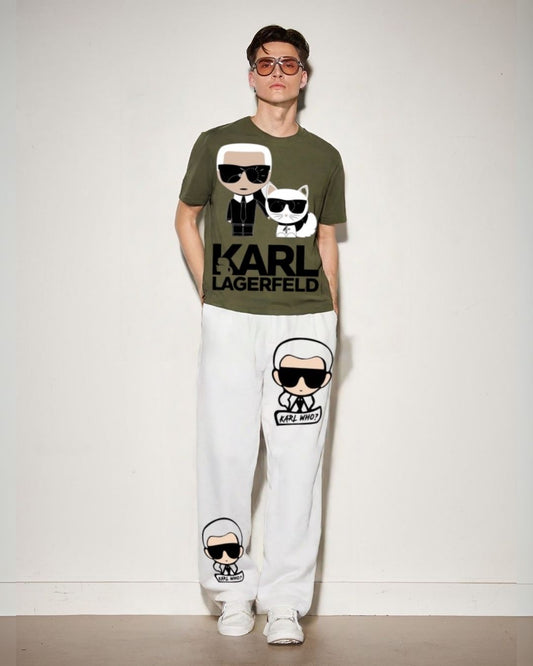 MEN'S KARL WHO  CORDS (OLIVE AND WHITE)