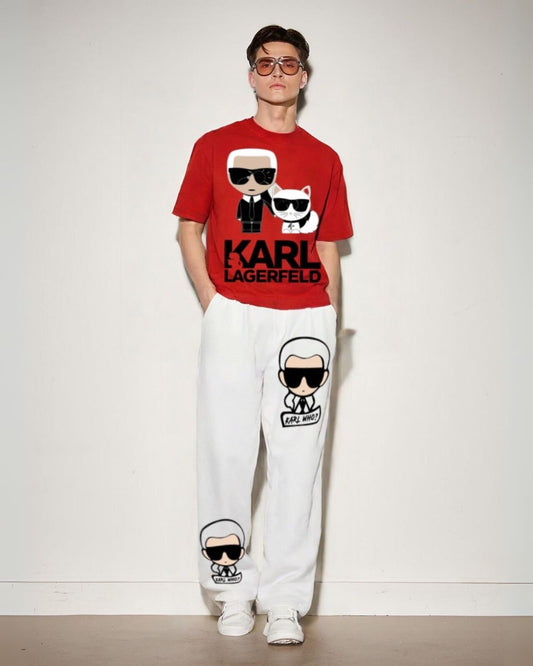 MEN'S KARL WHO  CORDS (RED AND WHITE)