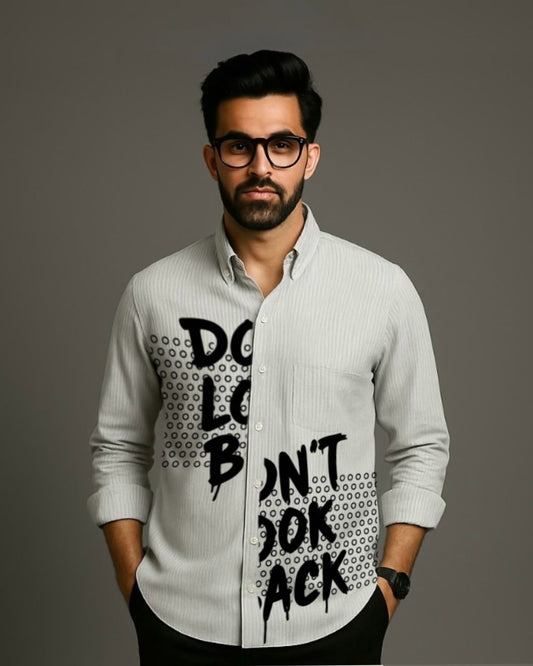 MEN'S LOOK BACKWARD FULL SLEEVE STRIPE SHIRT