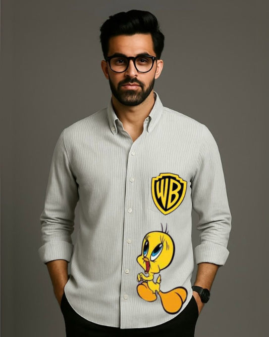 MEN'S LOONEY TUNES FULL SLEEVE STRIPE SHIRT (*)