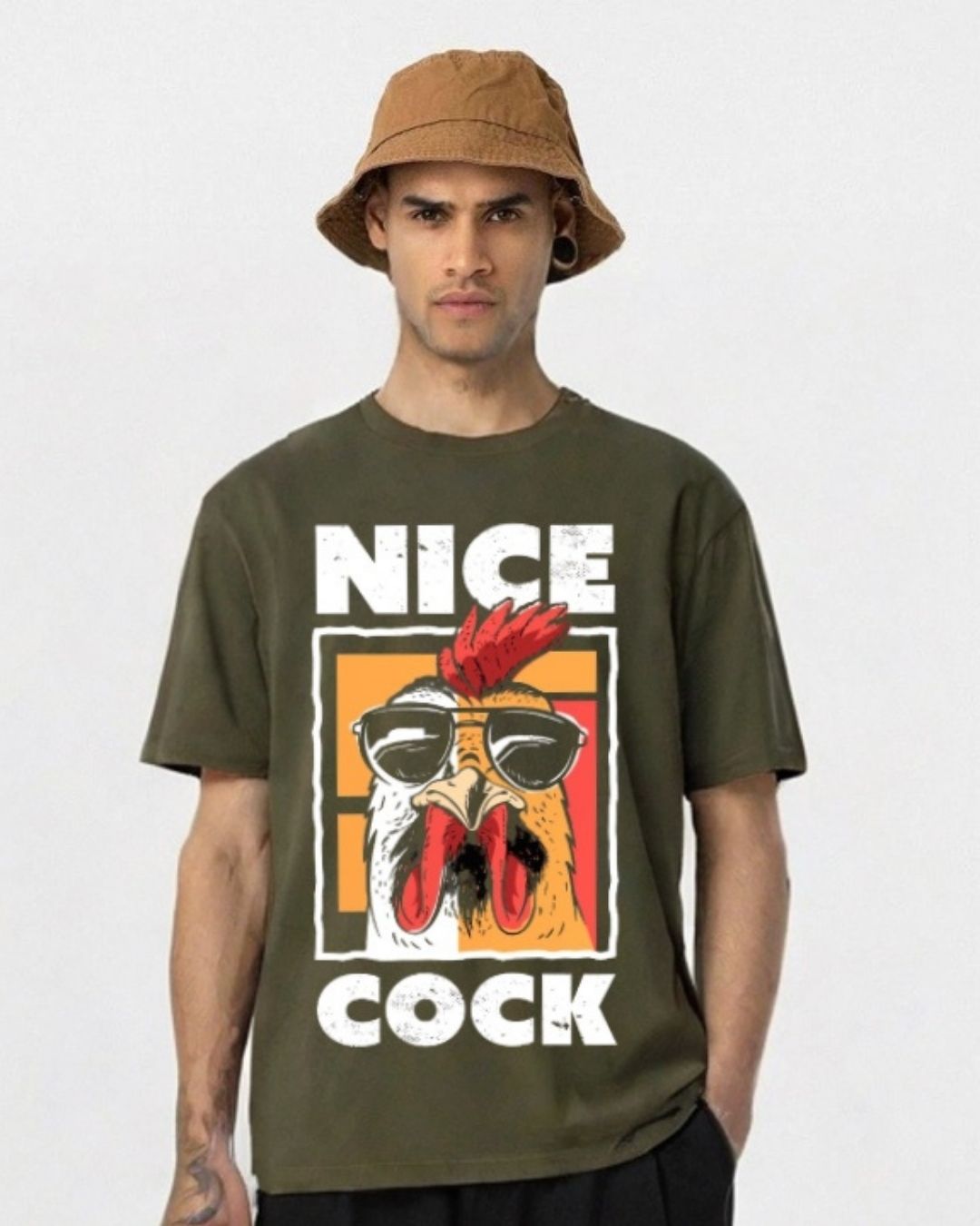 MEN'S LOUD OVERSIZED TSHIRT (OLIVE)