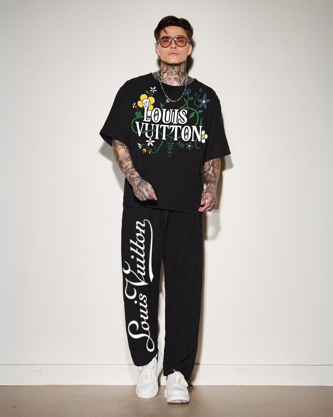 MEN'S LV BLOSSOM CORDS (BLACK AND BLACK)