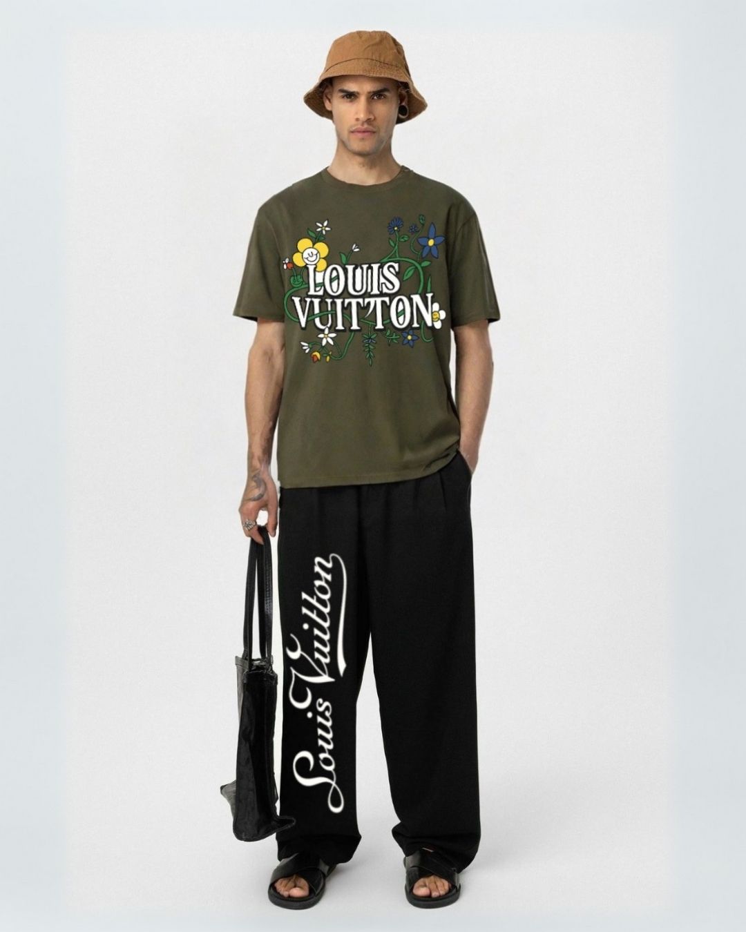 MEN'S  LV BLOSSOM CORDS (OLIVE AND BLACK)