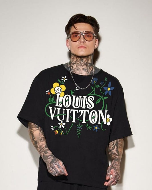 MEN'S LV BLOSSOM OVERSIZED TSHIRT (BLACK)