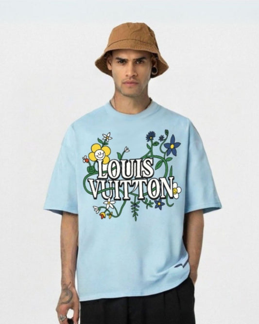 MEN'S LV BLOSSOM OVERSIZED TSHIRT (BLUE)