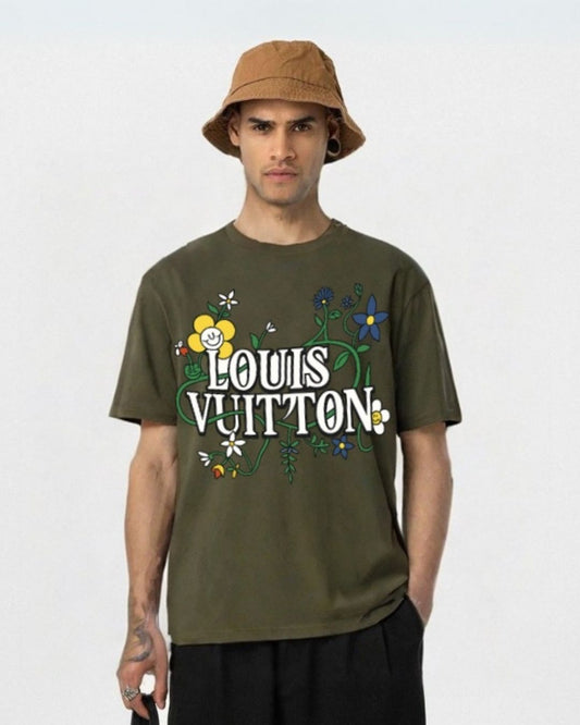 MEN'S LV BLOSSOM OVERSIZED TSHIRT (OLIVE )