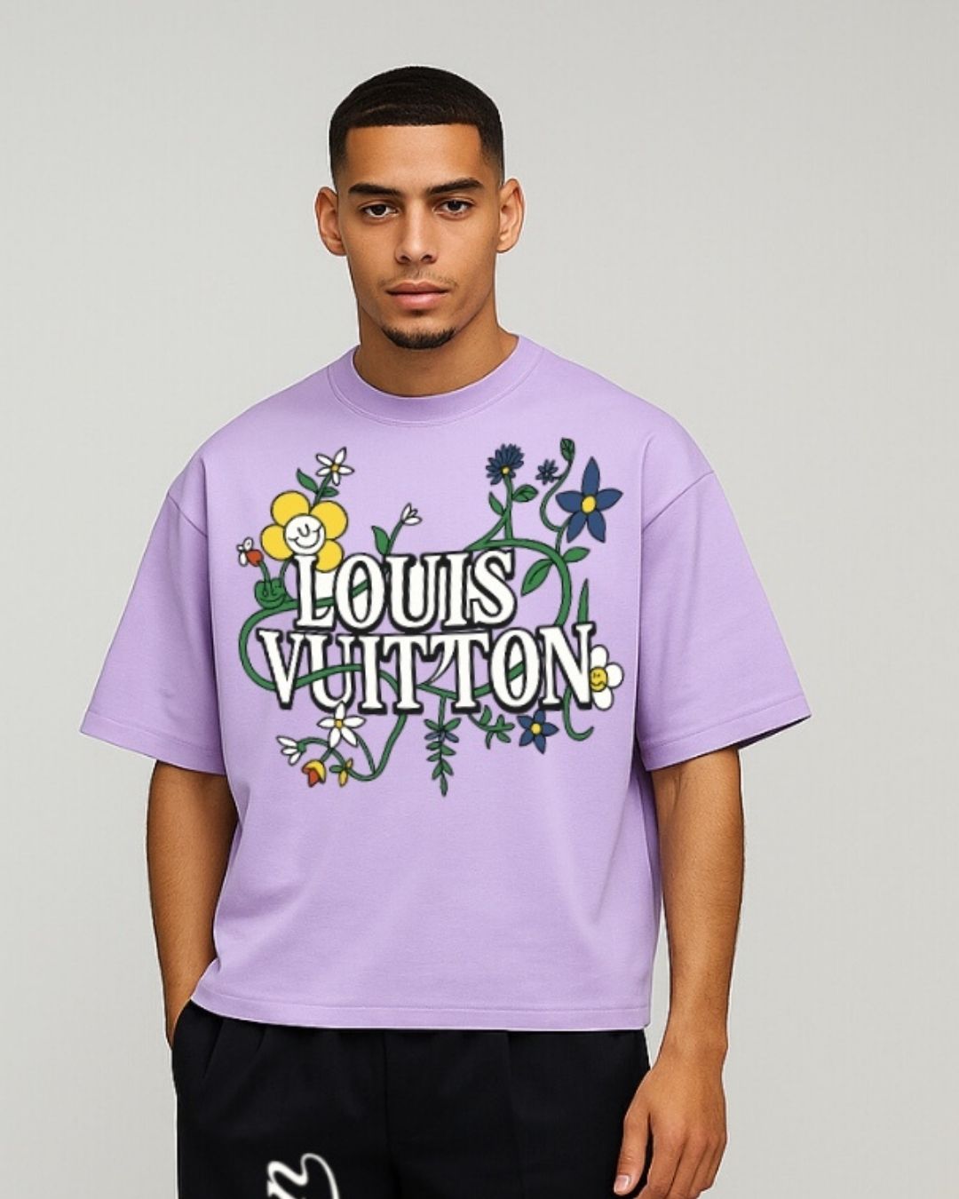 MEN'S LV BLOSSOM OVERSIZED TSHIRT (PURPLE)