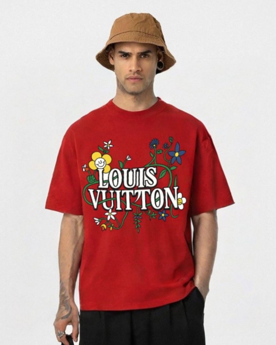 MEN'S LV BLOSSOM OVERSIZED TSHIRT (RED)