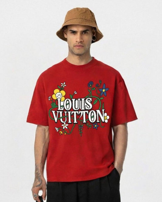 MEN'S LV BLOSSOM OVERSIZED TSHIRT (RED)