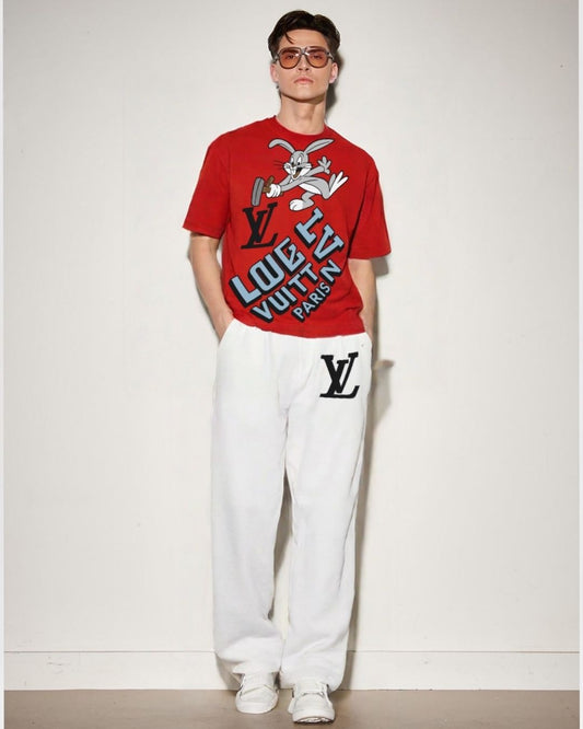 MEN'S LV BUNNY CORDS (RED AND WHITE)