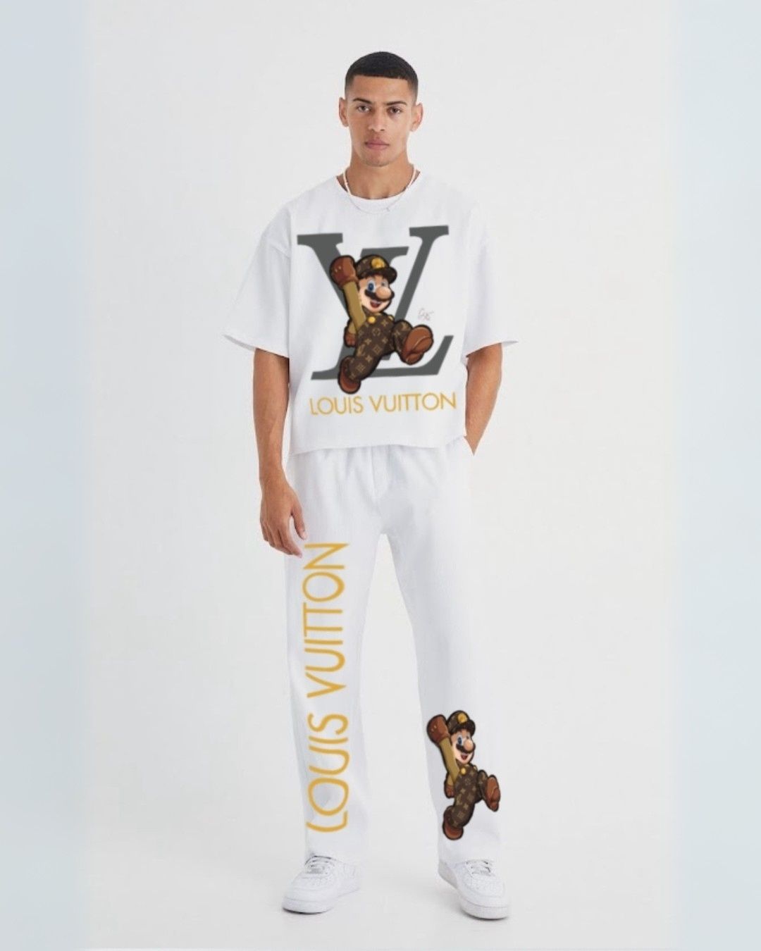 MEN'S  LV MARIO CORDS (WHITE AND WHITE)