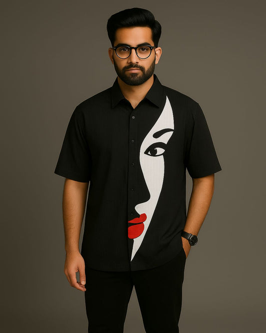 MEN'S MY COMFY ZONE HALF SLEEVE BLACK SHIRT