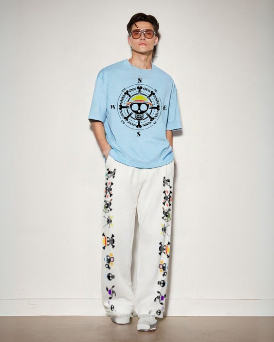 MEN'S ONE PEICE COMPASS CORDS (BLUE AND WHITE)