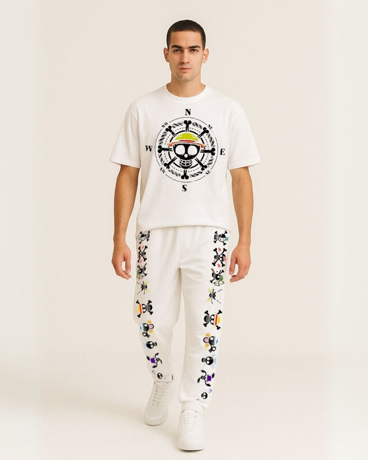 MEN'S ONE PEICE COMPASS CORDS (WHITE AND WHITE)