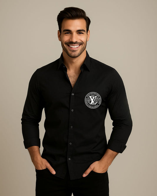 MEN'S PERFUME PARIS FULL SLEEVE BLACK SHIRT