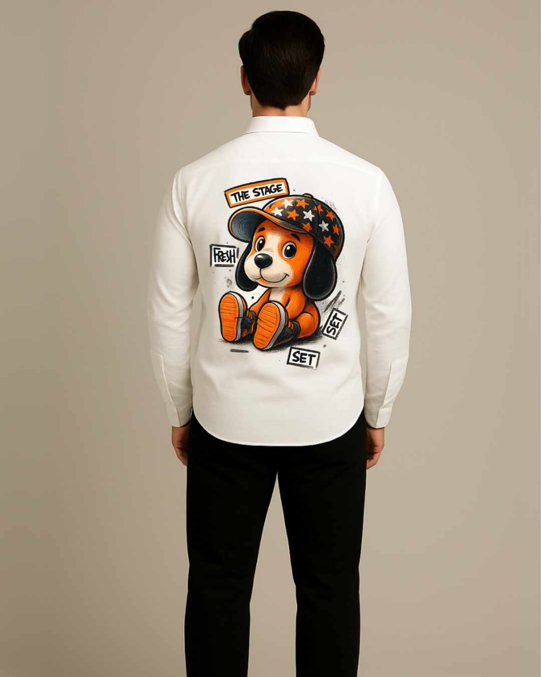 MEN'S RAW WOOD FULL SLEEVE WHITE SHIRT