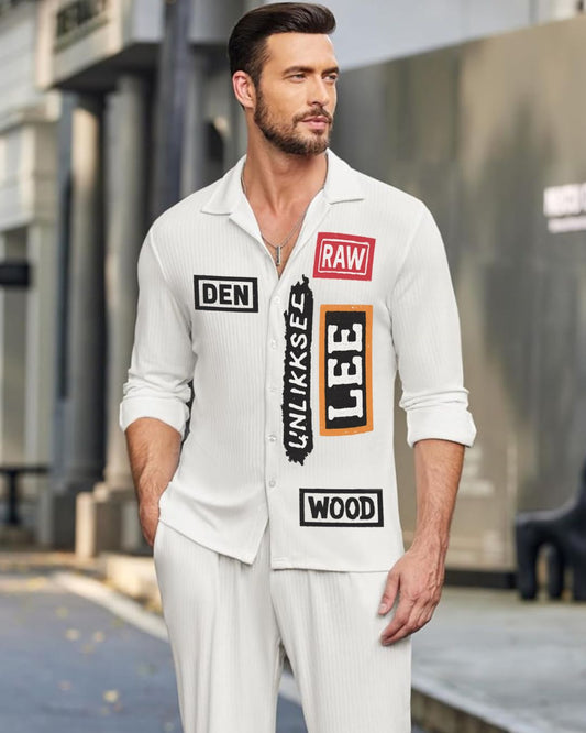 MEN'S RAW WOOD FULL SLEEVE WHITE SHIRT