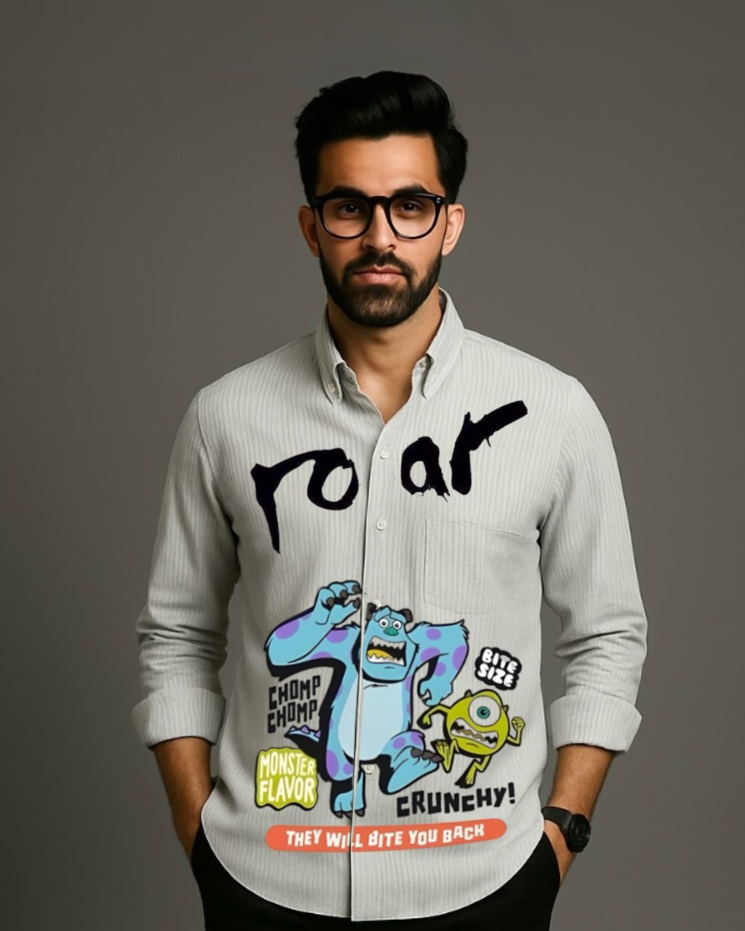 MEN'S ROAR CRUNCHY FULL SLEEVE  STRIPE SHIRT