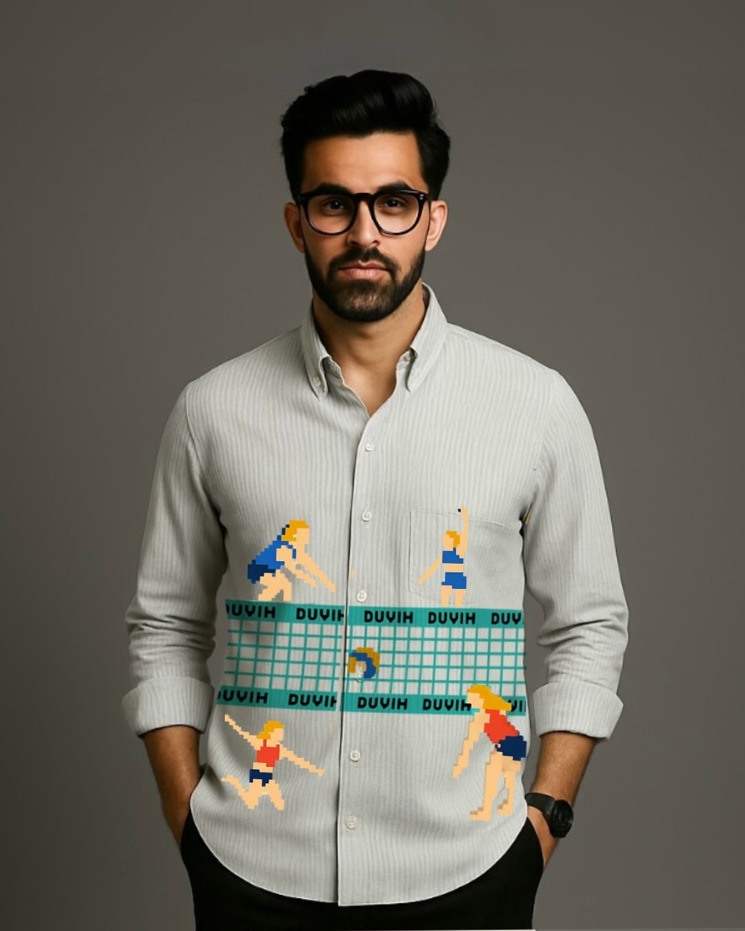 MEN'S SMASH MODE FULL SLEEVE STRIPE SHIRT