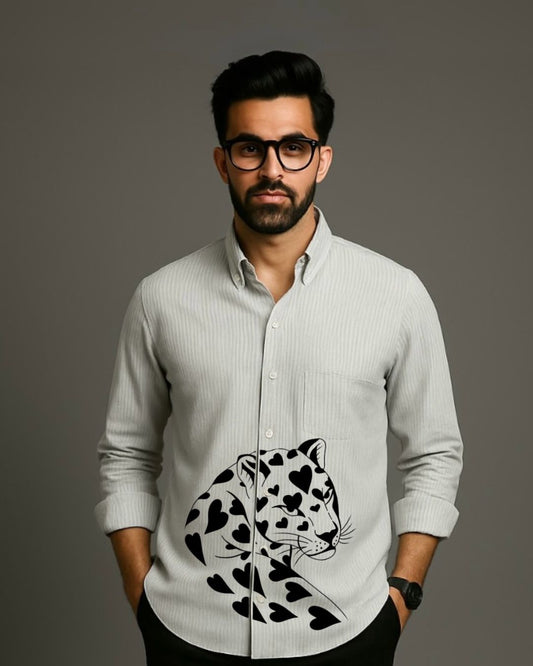 MEN'S SNOW LEO FULL SLEEVE  STRIPE SHIRT