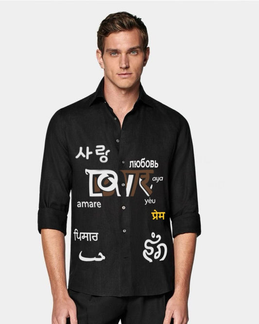 MEN'S SOUL LOVER FULL SLEEVE BLACK SHIRT