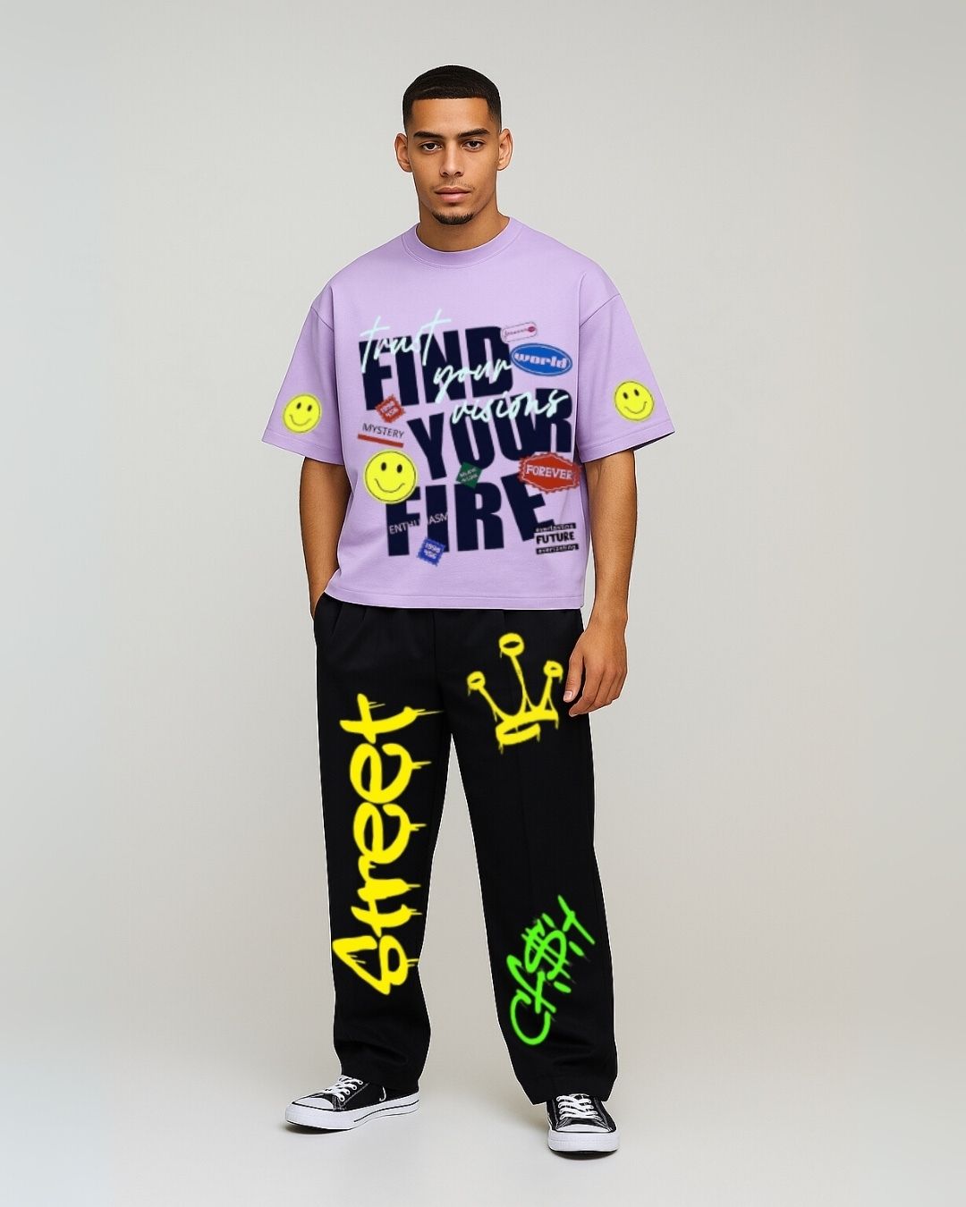 MEN'S STREET FIRE CORDS (PURPLE AND BLACK)