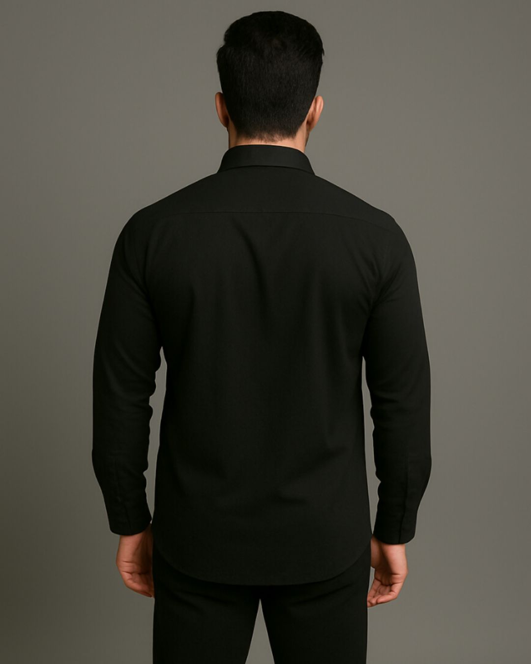 MEN'S TOMMY ICON FULL SLEEVE BLACK SHIRT