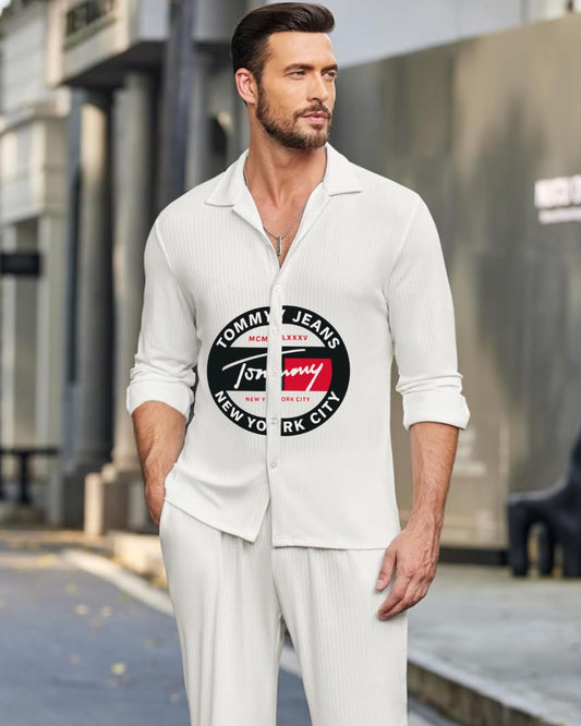 MEN'S TOMMY NEW CITY FULL SLEEVE WHITE SHIRT