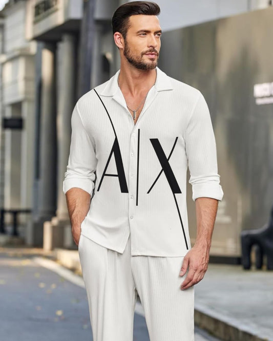 MEN'S URBAN AX FULL SLEEVE WHITE SHIRT
