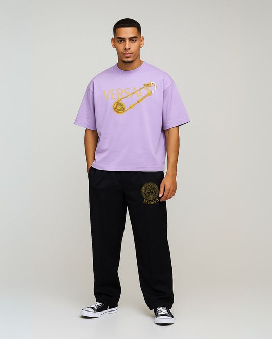 MEN'S VERSACE PIN CORDS (PURPLE AND BLACK)