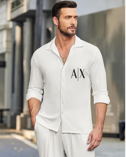 MEN'S X/A   FULL SLEEVE WHITE SHIRT