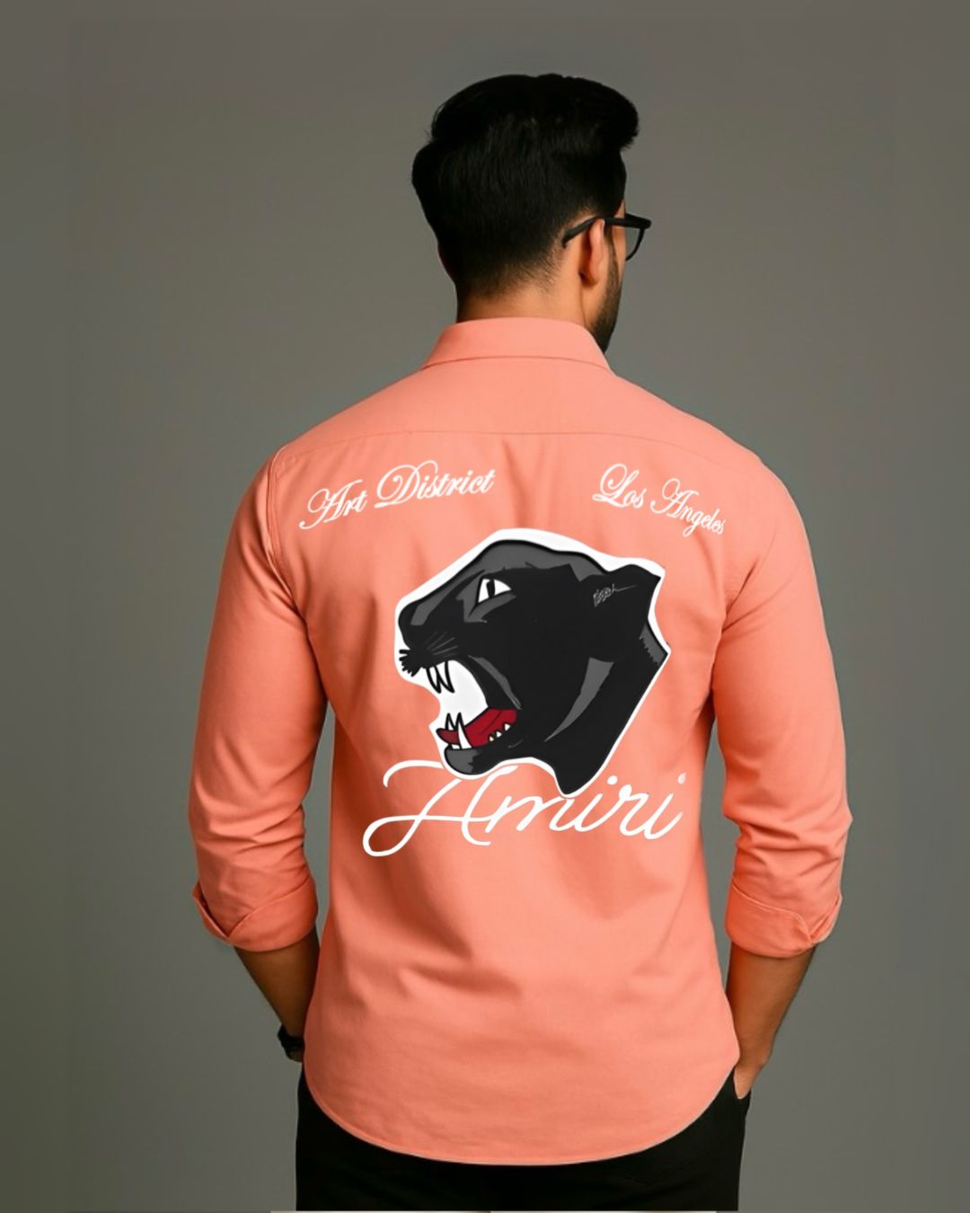 MEN'S AMIRI ROAR FULL SLEEVE PEACH SHIRT(*)